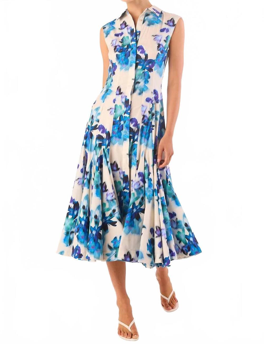 NEW MISA LOS ANGELES charlotte dress in blurred bouquet poplin